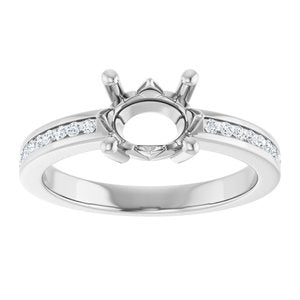 14K White Gold 8x6 mm Oval .04 CTW Lab-Grown Diamond Semi-Set Ring – image 6