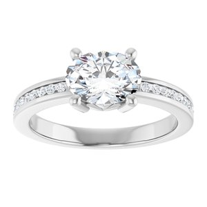14K White Gold 8x6 mm Oval .04 CTW Lab-Grown Diamond Semi-Set Ring – image 5