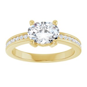 14K Yellow Gold 8x6 mm Oval 1/6 CTW Natural Diamond Semi-Set Ring – image 5