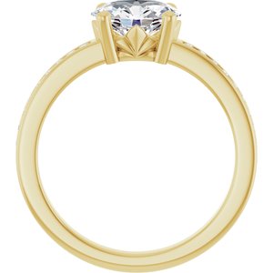 14K Yellow Gold 8x6 mm Oval 1/6 CTW Natural Diamond Semi-Set Ring – image 3
