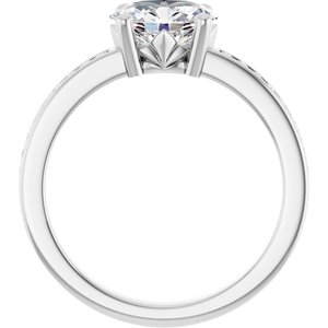 Platinum 8x6 mm Oval .04 CTW Lab-Grown Diamond Semi-Set Ring – image 3