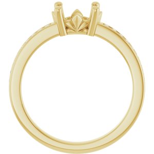 14K Yellow Gold 8x6 mm Oval .04 CTW Lab-Grown Diamond Semi-Set Ring – image 4