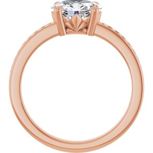 14K Rose Gold 8x6 mm Oval .04 CTW Lab-Grown Diamond Semi-Set Ring – image 3