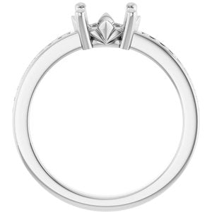 Sterling Silver 8x6 mm Oval 1/6 CTW Natural Diamond Semi-Set Ring – image 4