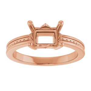 10K Rose Gold 7.5x5.5 mm Emerald Ring Mounting – image 6
