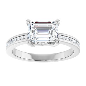 Sterling Silver 7.5x5.5 mm Emerald Ring Mounting – image 5