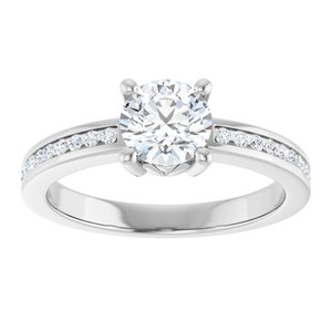 14K White Gold 6 mm Round .04 CTW Lab-Grown Diamond Semi-Set Ring – image 5