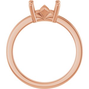 10K Rose Gold 7.5x5.5 mm Emerald Ring Mounting – image 4