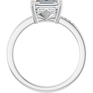 Platinum 7.5x5.5 mm Emerald Ring Mounting – image 3
