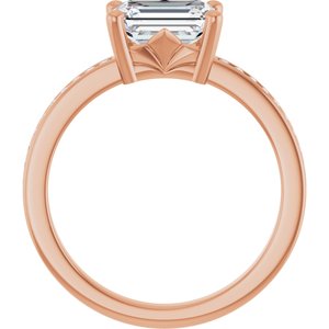 18K Rose Gold 7.5x5.5 mm Emerald Ring Mounting – image 3