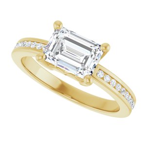 18K Yellow Gold 7.5x5.5 mm Emerald Ring Mounting – image 8