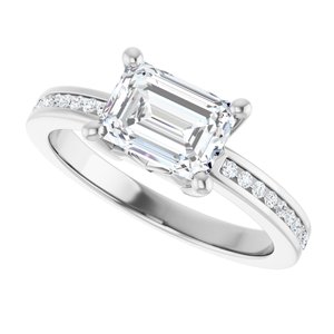 Continuum Sterling Silver 7.5x5.5 mm Emerald Ring Mounting – image 8