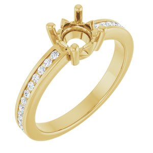 14K Yellow Gold 6 mm Round .04 CTW Lab-Grown Diamond Semi-Set Ring – image 2