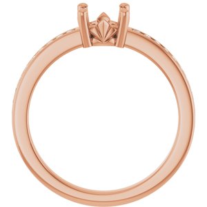 14K Rose Gold 6 mm Round 1/5 CTW Natural Diamond Semi-Set Ring – image 4