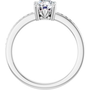 14K White Gold 6 mm Round .04 CTW Lab-Grown Diamond Semi-Set Ring – image 3