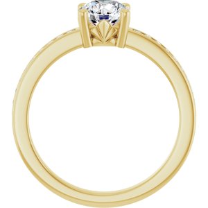 14K Yellow Gold 6 mm Round .04 CTW Lab-Grown Diamond Semi-Set Ring – image 3