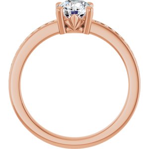 14K Rose Gold 6 mm Round 1/5 CTW Natural Diamond Semi-Set Ring – image 3
