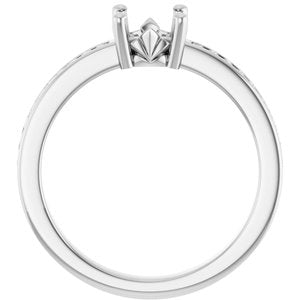 Platinum 6 mm Round .04 CTW Lab-Grown Diamond Semi-Set Ring – image 4