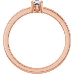 10K Rose Gold 4x3 mm Pear Ring Mounting – image 3