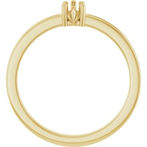 18K Yellow Gold 4x3 mm Pear Ring Mounting – image 4