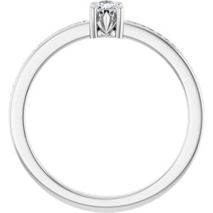 Continuum Sterling Silver 4x3 mm Pear Ring Mounting – image 3