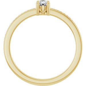 18K Yellow Gold 4x3 mm Pear Ring Mounting – image 3