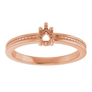 10K Rose Gold 4x3 mm Pear Ring Mounting – image 6