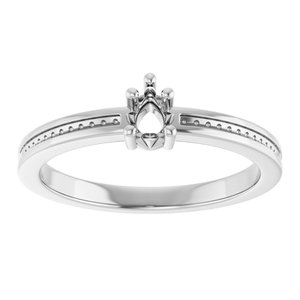 14K X1 White Gold 4x3 mm Pear Ring Mounting – image 6