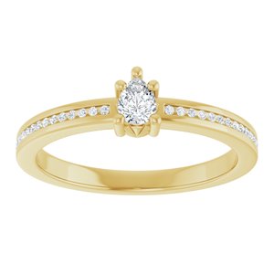18K Yellow Gold 4x3 mm Pear Ring Mounting – image 5