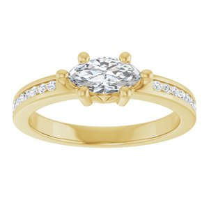 18K Yellow Gold 8x4 mm Marquise Ring Mounting – image 5