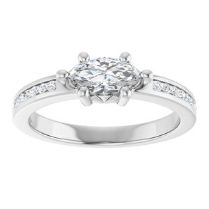 14K X1 White Gold 8x4 mm Marquise Ring Mounting – image 5