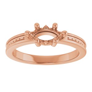 18K Rose Gold 8x4 mm Marquise Ring Mounting – image 6