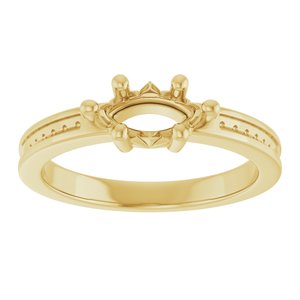 18K Yellow Gold 8x4 mm Marquise Ring Mounting – image 6