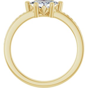 14K Yellow Gold 8x4 mm Marquise Ring Mounting – image 3