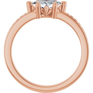 14K Rose Gold 8x4 mm Marquise Ring Mounting – image 3