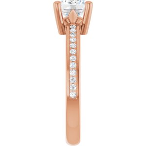 10K Rose Gold 7.5x5.5 mm Emerald Ring Mounting – image 7