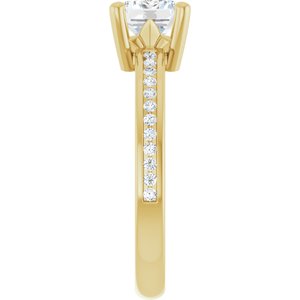14K Yellow Gold 7.5x5.5 mm Emerald Ring Mounting – image 7