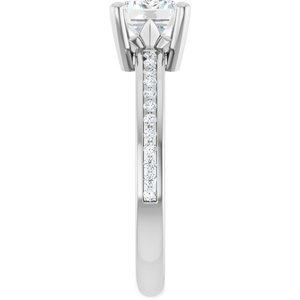 14K X1 White Gold 7.5x5.5 mm Emerald Ring Mounting – image 7