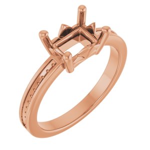 18K Rose Gold 7.5x5.5 mm Emerald Ring Mounting – image 2