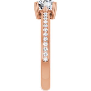 14K Rose Gold 6 mm Round 1/5 CTW Natural Diamond Semi-Set Ring – image 7