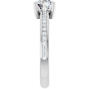 Sterling Silver 6 mm Round 1/5 CTW Natural Diamond Semi-Set Ring – image 7