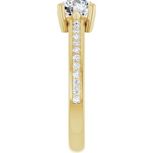 14K Yellow Gold 6 mm Round .04 CTW Lab-Grown Diamond Semi-Set Ring – image 7