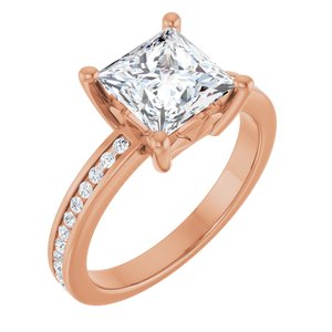 14K Rose Gold 7x7 mm Square Ring Mounting
