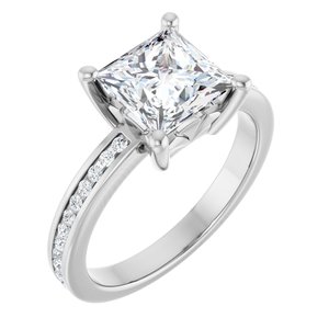 Sterling Silver 7x7 mm Square Ring Mounting