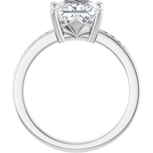14K White Gold 7x7 mm Square Ring Mounting – image 3