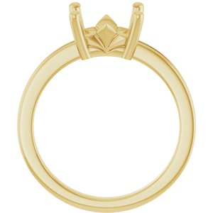 14K Yellow Gold 7x7 mm Square Ring Mounting – image 4