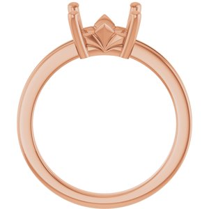 14K Rose Gold 7x7 mm Square Ring Mounting – image 4