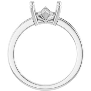 18K White Gold 7x7 mm Square Ring Mounting – image 4