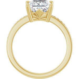 18K Yellow Gold 7x7 mm Square Ring Mounting – image 3