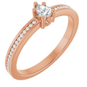 10K Rose Gold 4x3 mm Pear Ring Mounting